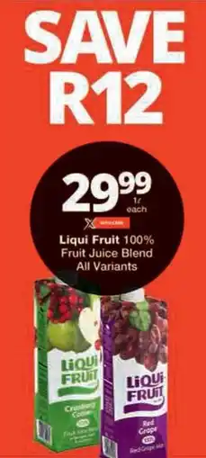 Checkers Liqui Fruit 100% Fruit Juice Blend All Variants offer