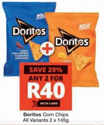 Checkers Doritos Corn Chips All Variants offer
