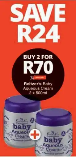 Checkers Reitzer's Baby Aqueous Cream offer