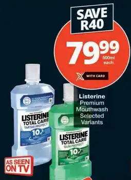 Checkers Listerine Premium Mouthwash offer