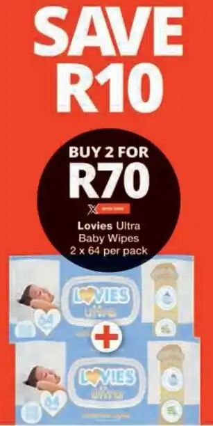 Checkers Lovies Ultra Baby Wipes offer