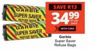 Checkers Garbie Super Saver Refuse Bags offer