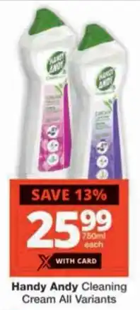 Checkers Handy Andy Cleaning Cream All Variants offer