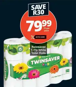 Checkers Twinsaver 1-Ply White Toilet Rolls offer