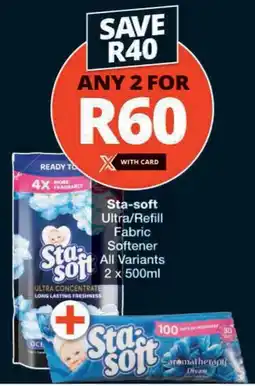 Checkers Sta-soft Ultra/ Refill Fabric Softener All Variants offer