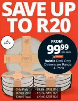 Checkers Rustic Dark Grey Dinnerware Range offer