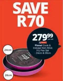 Checkers Flonal Cook & Indulge Non-Stick Fry Pan Set offer