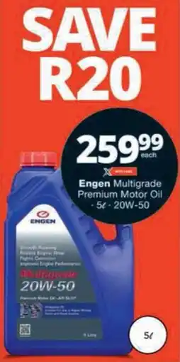 Checkers Engen Multigrade Premium Motor Oil offer