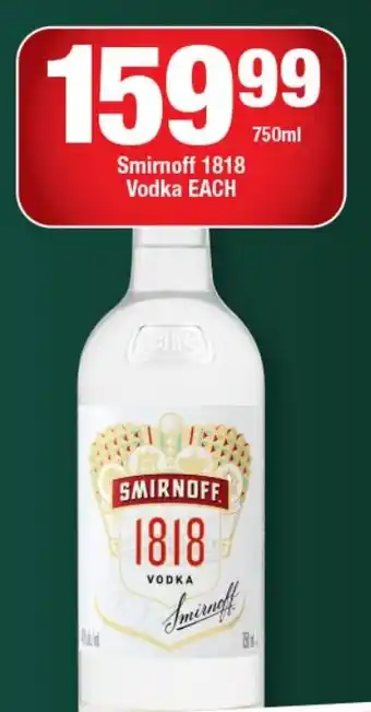 OK Liquor Smirnoff 1818 Vodka offer