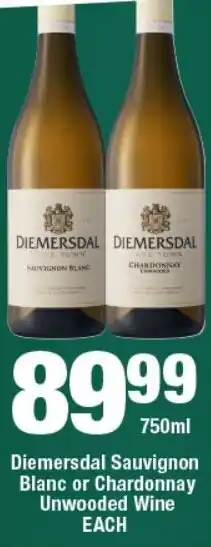 OK Liquor Diemersdal Sauvignon Blanc or Chardonnay Unwooded Wine offer