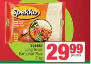 Spar Spekko Long Grain Parboiled Rice-2Kg Per Pack offer