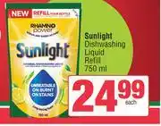 Spar 0Sunlight Dishwashing Liquid Refill-750ml offer