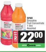 Spar Spar Smoothie Fruit Concentrate Assorted-For 2 x 1L offer