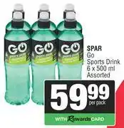 Spar Spar Go Sports Drink Assorted-6 x 500ml Per Pack offer