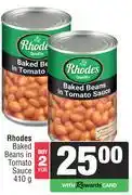 Spar Rhodes Baked Beans In Tomato Sauce-For 2 x 410g offer