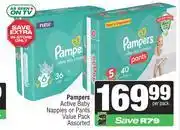 Spar Pampers Active Baby Nappies Or Pants Value Pack Assorted-Per Pack offer