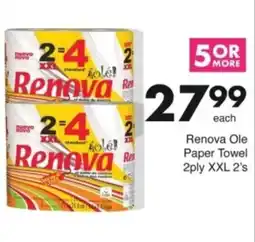 Save Hyper Renova Ole Paper Towel 2ply XXL offer