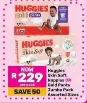 Game Huggies Skin Soft Nappies OR Gold Pants Jumbo Pack offer