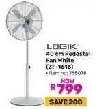 Game LOGIK 40 cm Pedestal Fan White (ZF-1616) offer