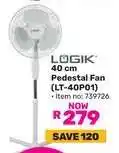 Game LÖGIK 40 cm Pedestal Fan (LT-40P01) offer