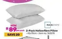 Game 2-Pack Hollowfibre Pillow offer