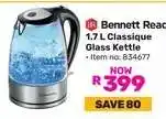 Game Bennett Read 1.7 L Classique Glass Kettle offer
