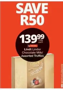 Checkers Lindt Lindor Chocolate Milk/Assorted Truffles offer