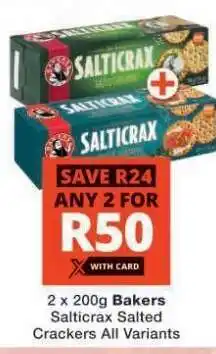 Checkers Bakers Salticrax Salted Crackers offer