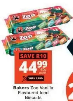 Checkers Bakers Zoo Vanilla Flavoured Iced Biscuits offer