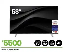 Fair Price Toshiba 58" UHD Smart TV offer
