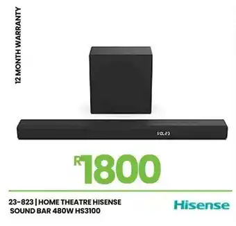 Fair Price Hisense home theatre sound bar 480w offer