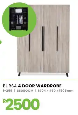 Fair Price Bursa 4 door wardrobe offer