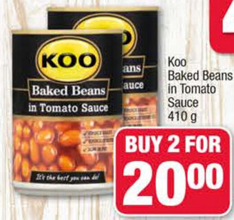 Spar Koo Baked Beans in Tomato Sauce 410 g offer