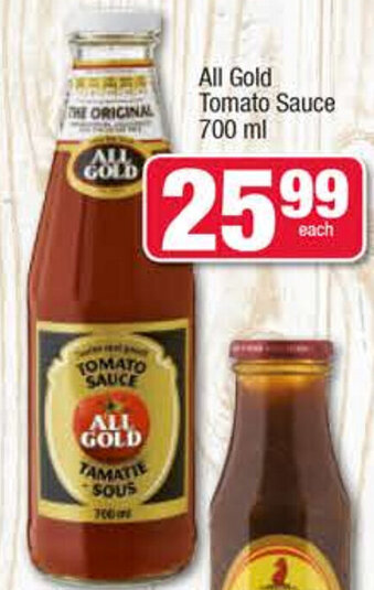 Spar All Gold Tomato Sauce 700ml offer