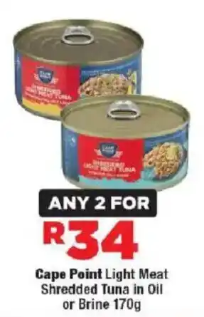 OK Foods Cape Point Light Meat Shredded Tuna in Oil or Brine offer
