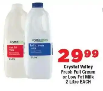 OK Foods Crystal Valley Fresh Full Cream or Low Fat Milk offer