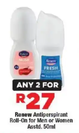 OK Foods Renew Antiperspirant Roll-On for Men or Women offer