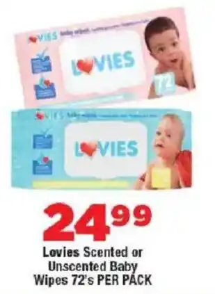 OK Foods Lovies Scented or Unscented Baby Wipes offer