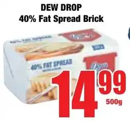 Boxer Superstores Dew Drop 40% Fat Spread Brick offer