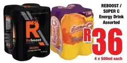 Boxer Superstores Reboost/ Super C Energy Drink Assorted offer