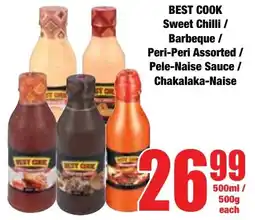 Boxer Superstores BEST COOK Sweet Chilli/ Barbeque/ Peri-Peri Assorted/ Pele-Naise Sauce/ Chakalaka-Naise offer