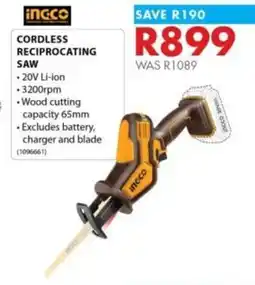 Chamberlain Ingco cordless reciprocating saw offer