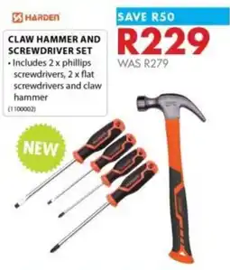 Chamberlain Harden claw hammer and screwdriver set offer
