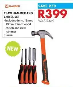 Chamberlain Harden claw hammer and chisel set offer