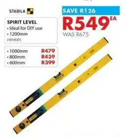 Chamberlain Stabila spirit level offer