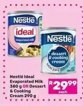 Game Nestlé Ideal Evaporated Milk 380 g OR Dessert & Cooking Cream 290 g offer