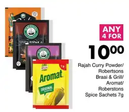 Save Rajah Curry Powder/ Robertsons Braai & Grill/ Aromat/ Roberstons Spice Sachets offer