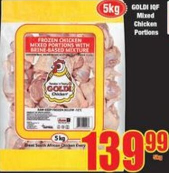 Boxer Superstores Goldi IQF Mixed Chicken Portions 5kg offer