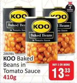 KitKat Cash and Carry Koo Baked Beans In Tomato Sauce-410g offer