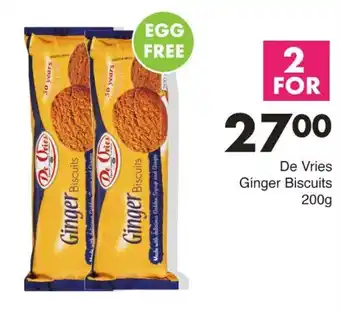 Save De Vries Ginger Biscuits offer